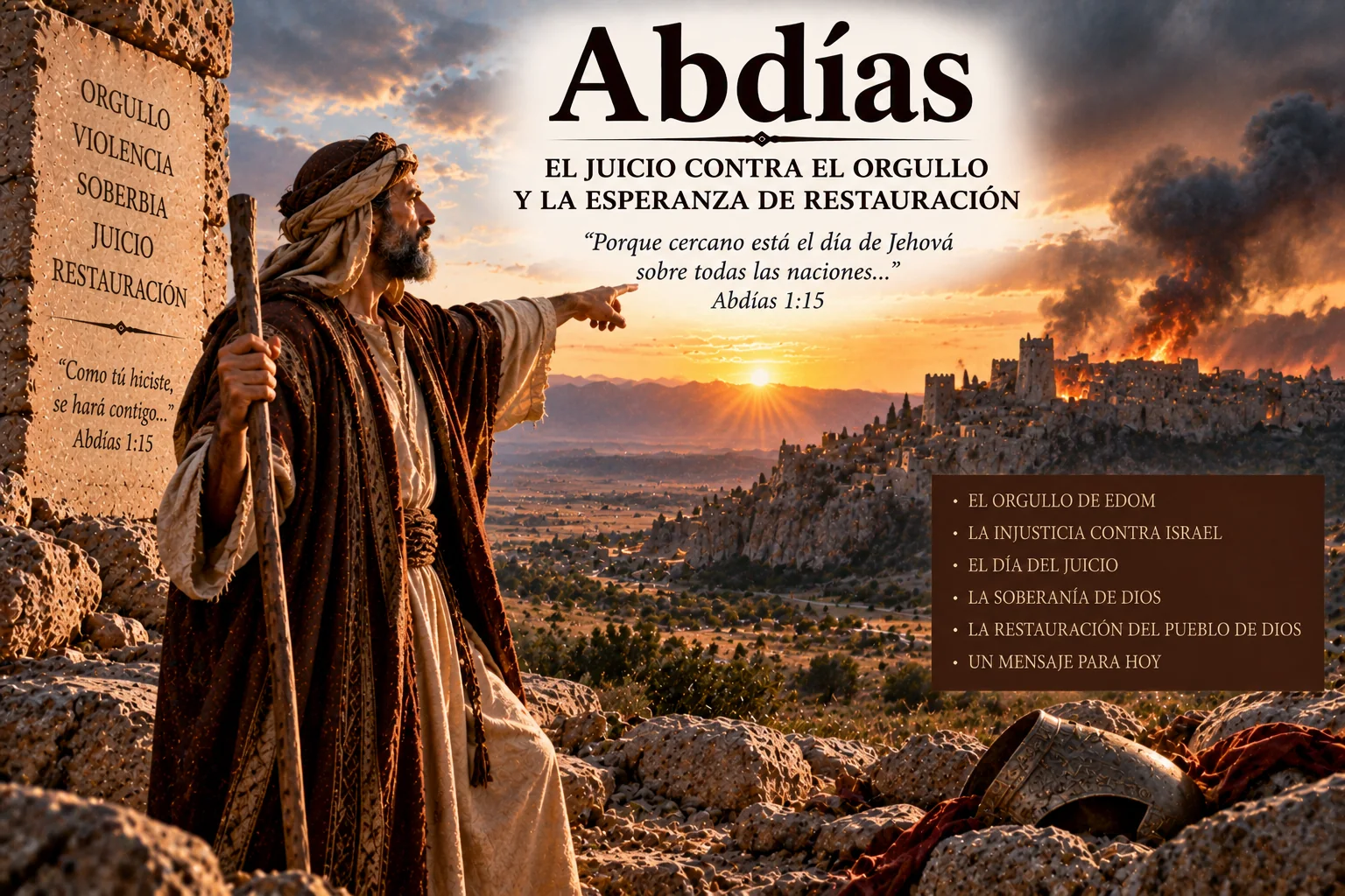 Ilustración temática de Abdías