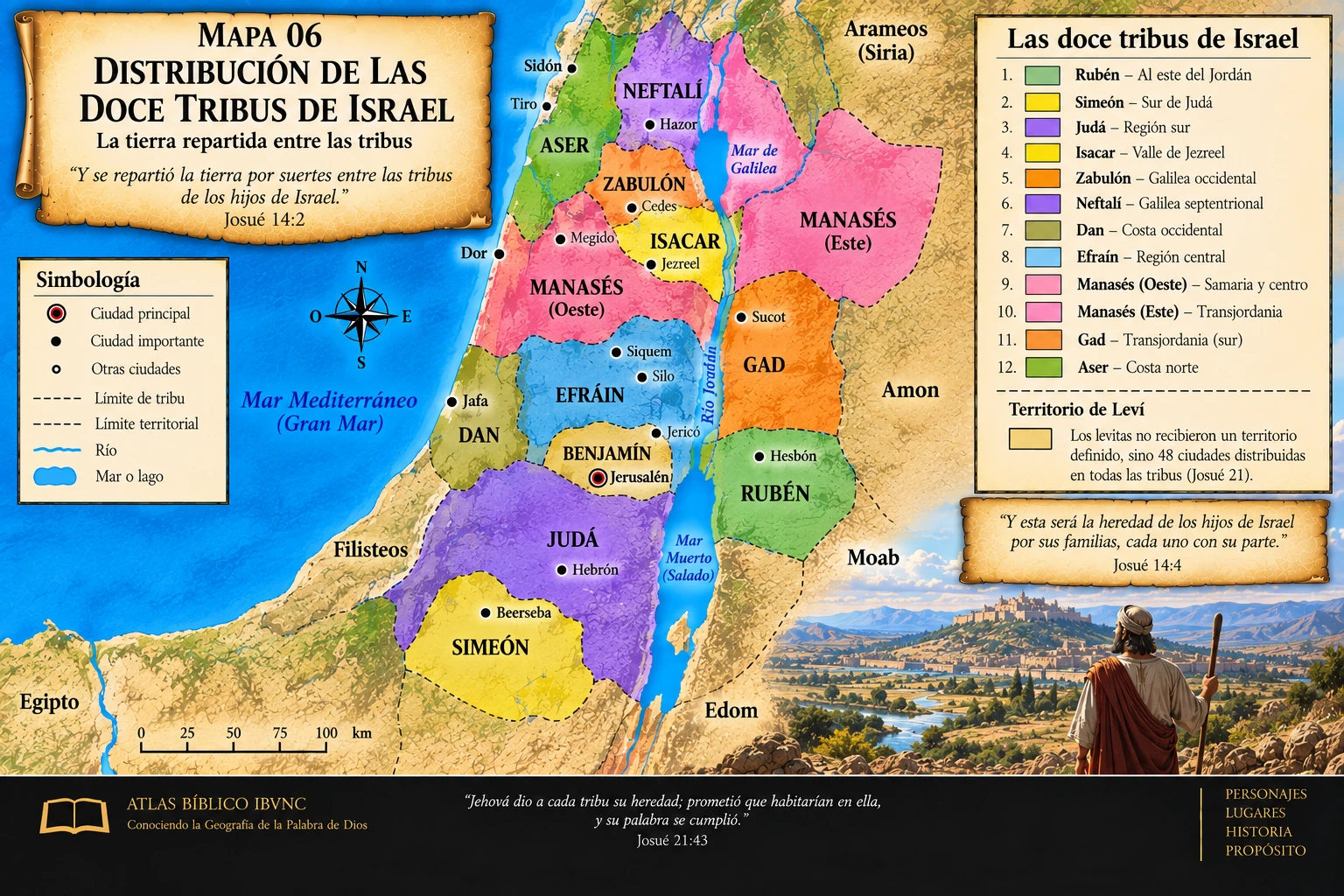 Distribucion De Las Doce Tribus De Israel